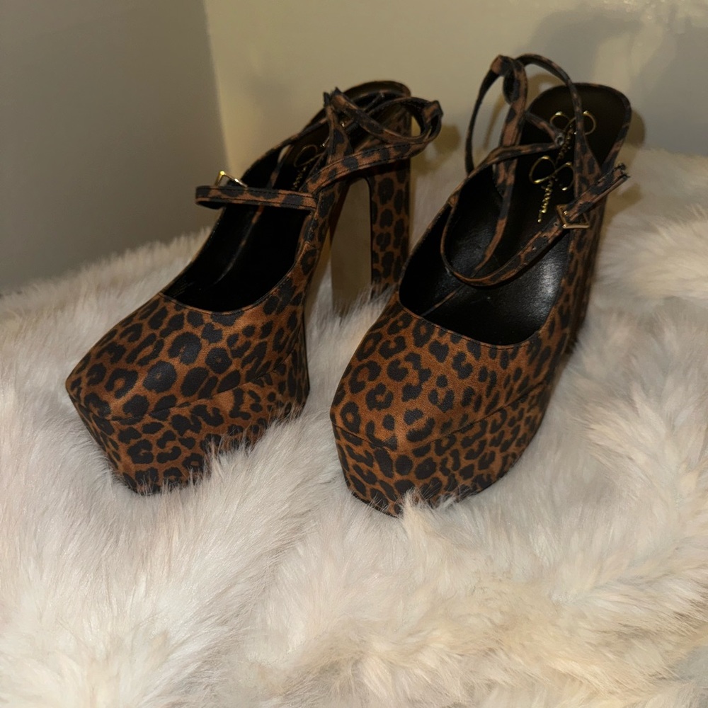 Leopard Print Platform Heels